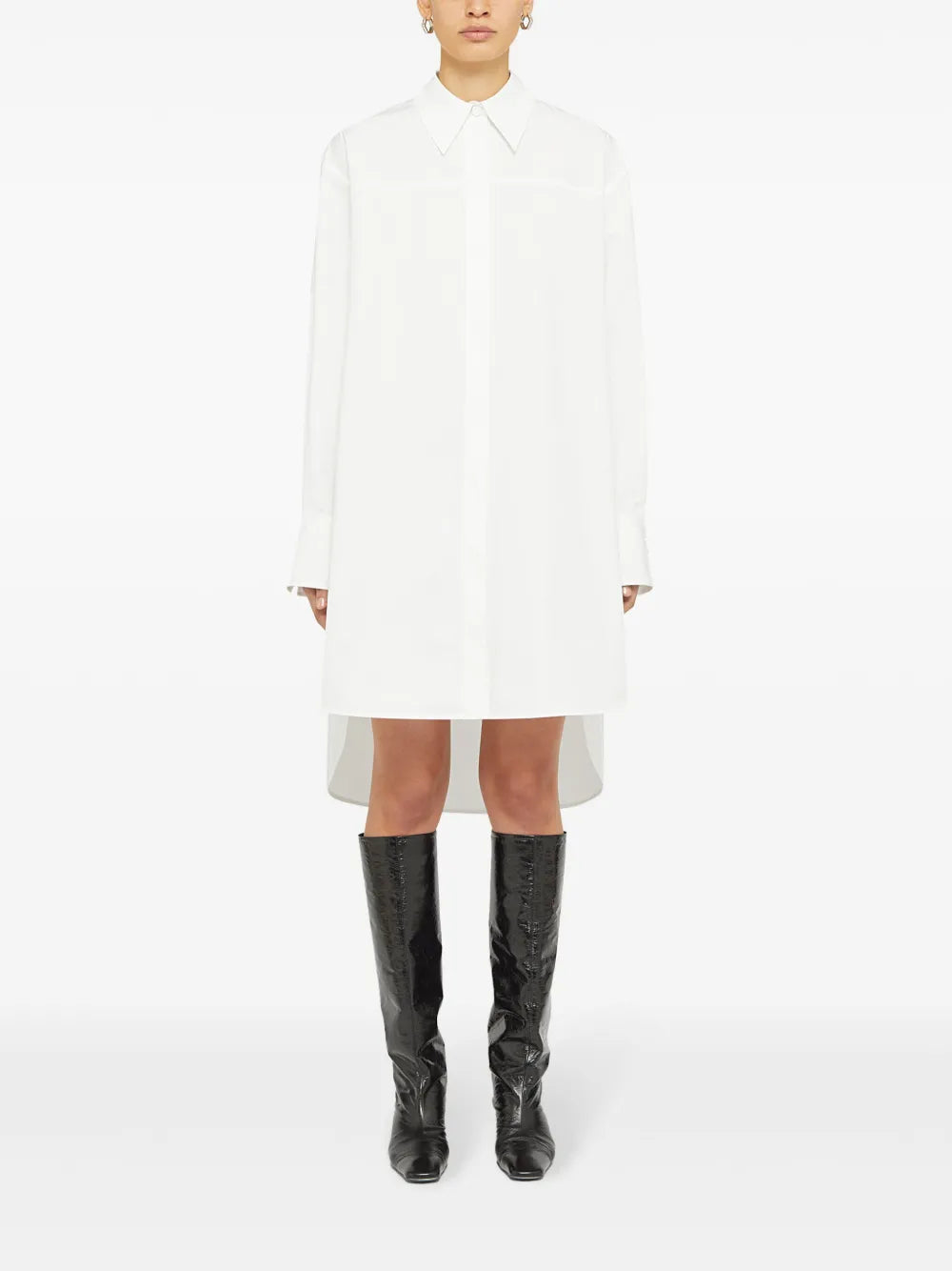 Long-Sleeve Cotton Shirt Dress