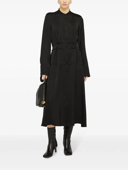 Collarless Midi Dress