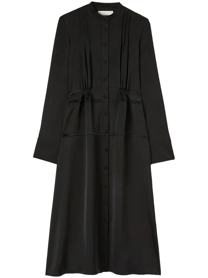 Collarless Midi Dress