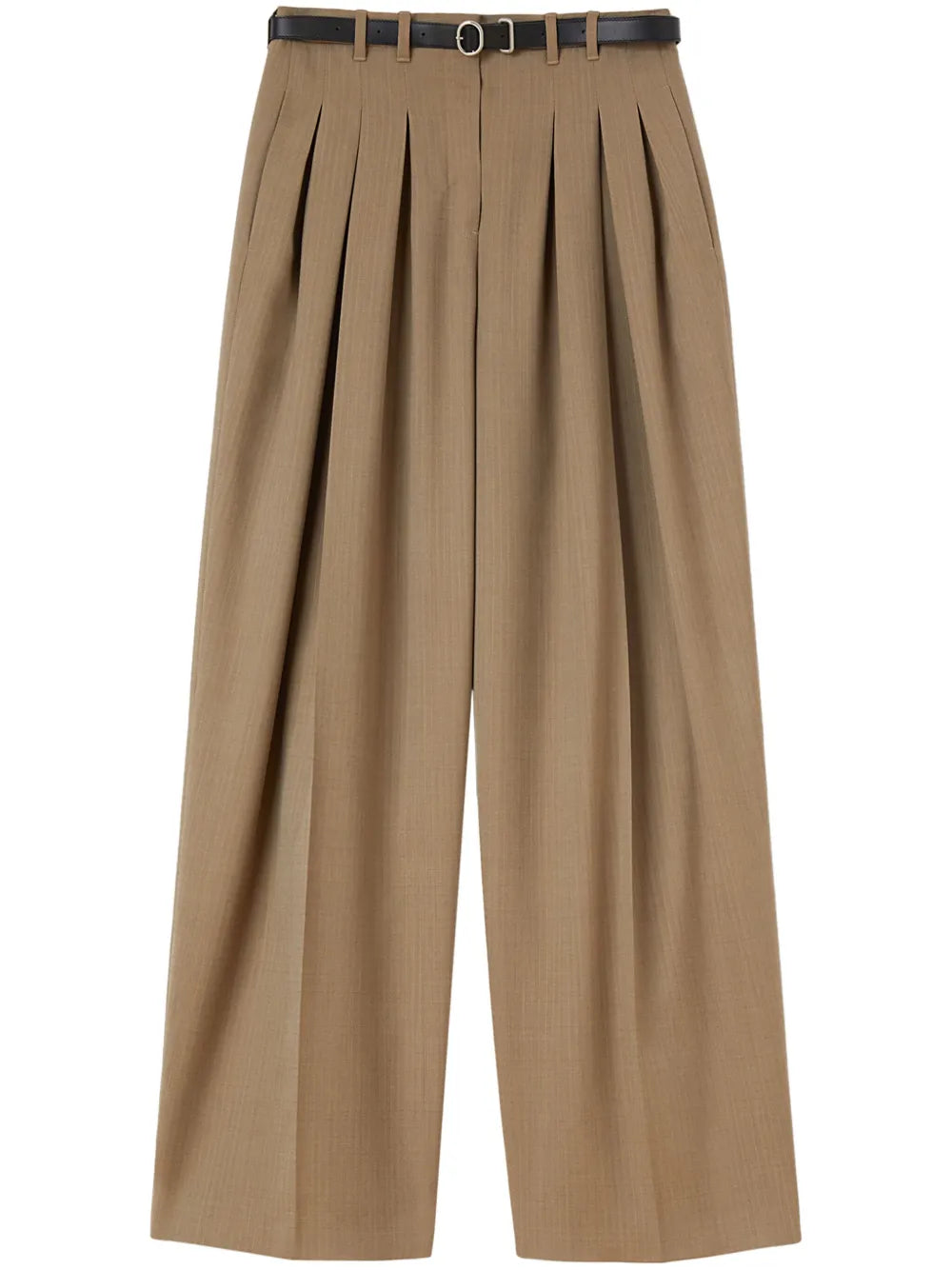 Belted Wool Palazzo Pants