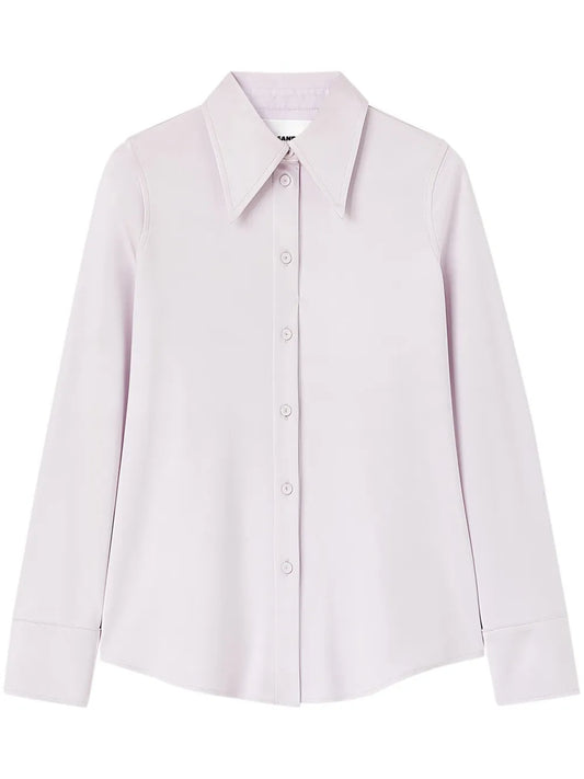 Oversized-Collar Poplin Shirt