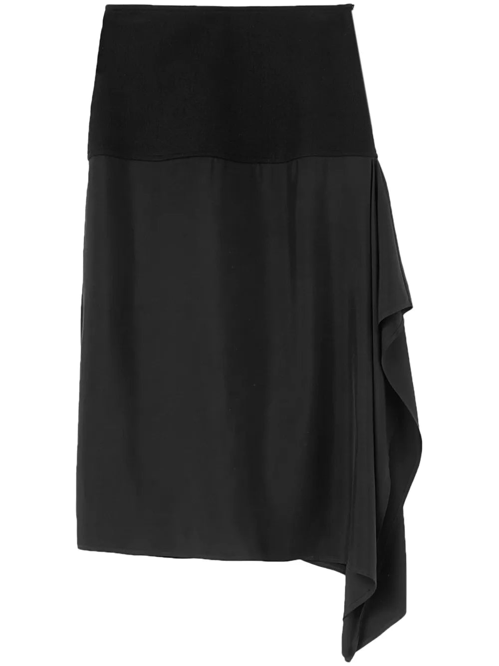 Wool Draped Midi Skirt