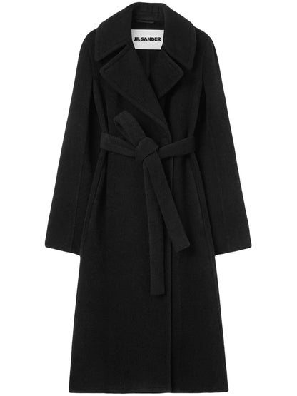 Notched-Lapel Belted Coat