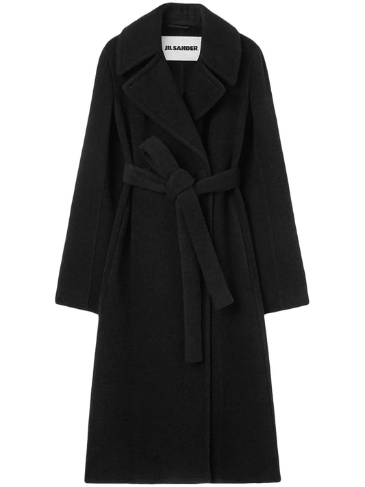 Notched-Lapel Belted Coat