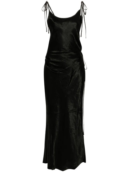 Crinkled Satin Dress