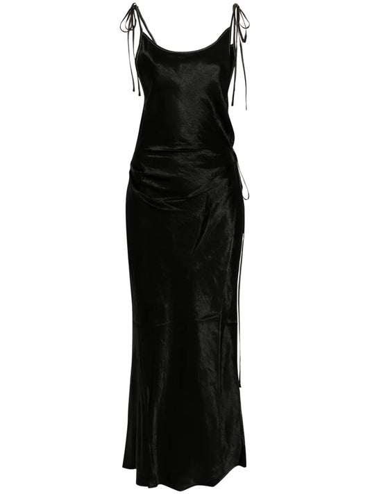 Crinkled Satin Dress