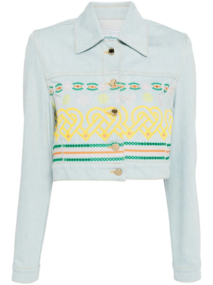 Embroidered-Detail Denim Jacket