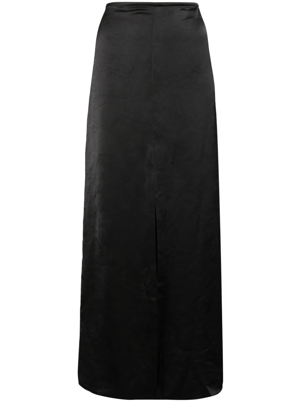 Crinkled Satin Midi Skirt