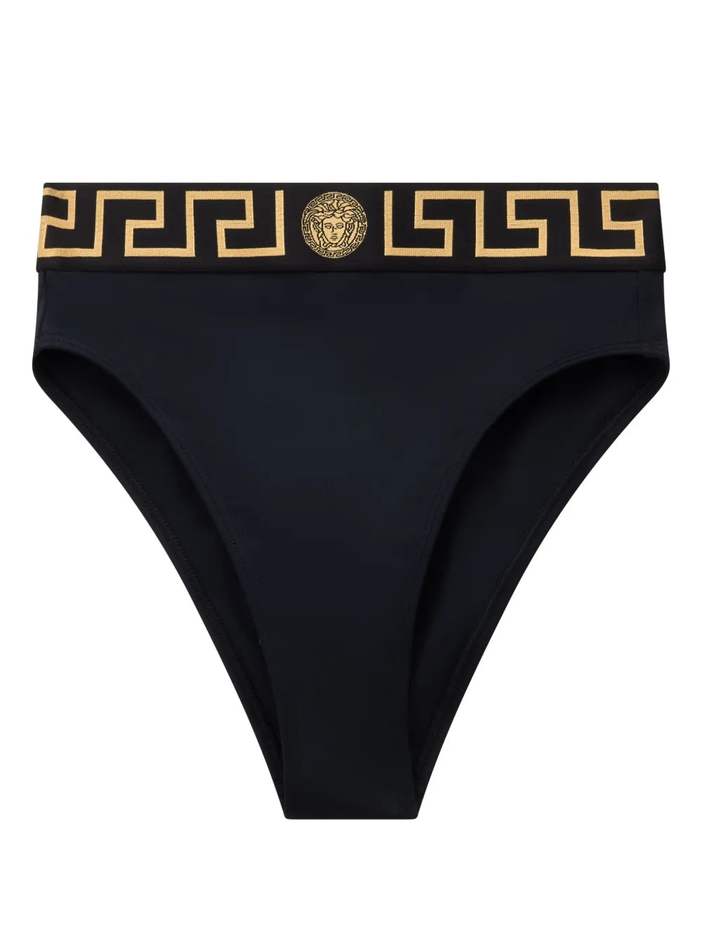 Greca Border High-Waist Bikini Bottoms
