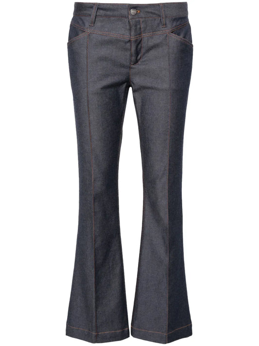 Cropped Flared Trousers