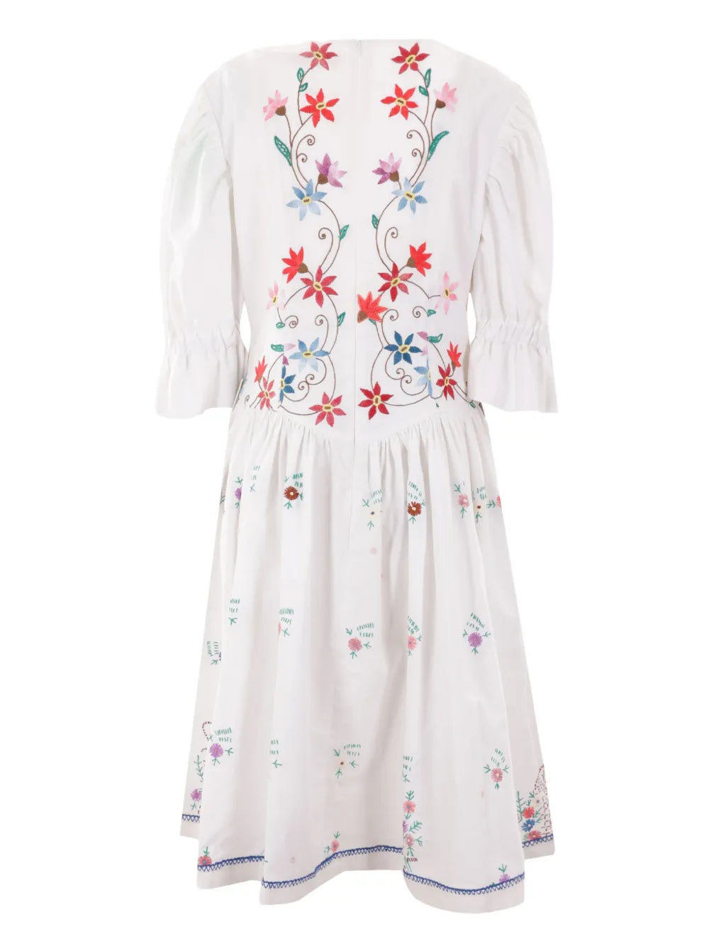 Floral-Embroidery Cotton Dress
