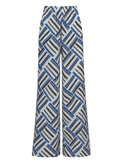 Eularia Geometric-Print Cotton Trousers