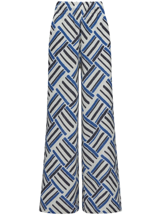 Eularia Geometric-Print Cotton Trousers