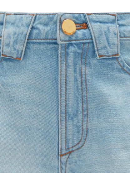 Stonewashed Low-Rise Denim Shorts