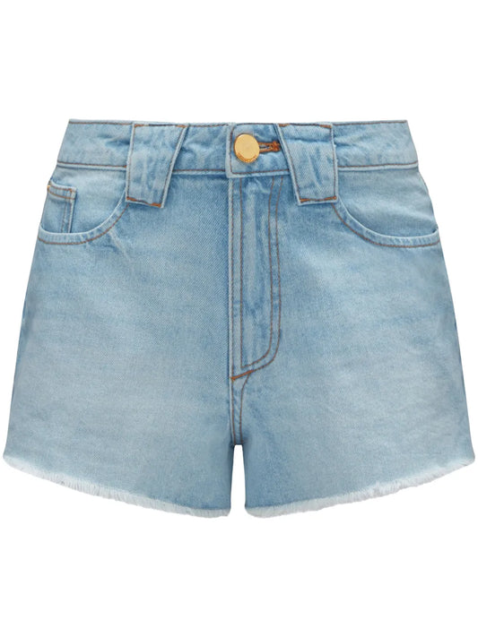 Stonewashed Low-Rise Denim Shorts