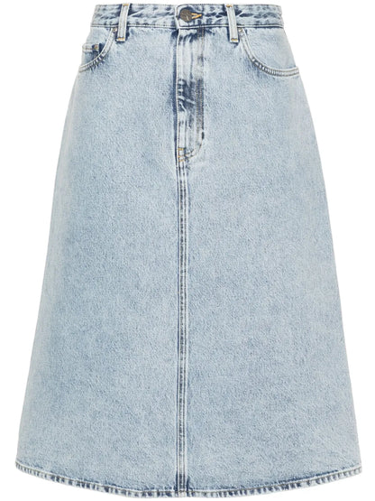 Organic Cotton Denim Midi Skirt
