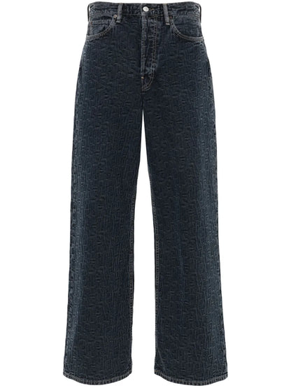 Monogram-Jacquard Straight-Leg Jeans