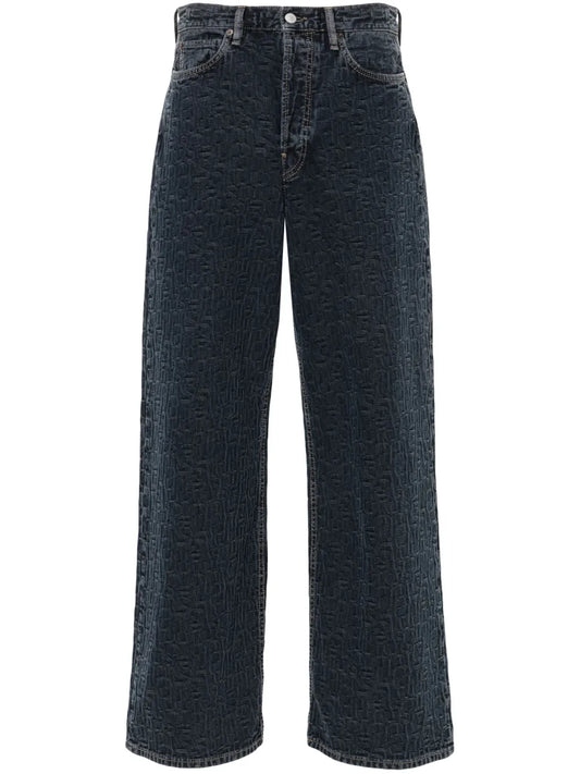 Monogram-Jacquard Straight-Leg Jeans