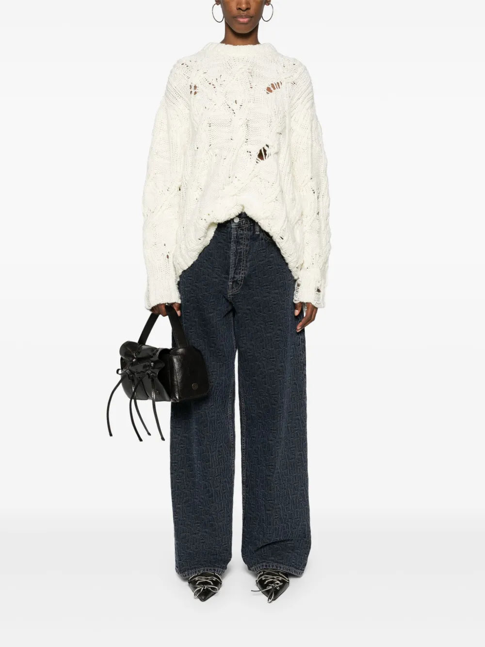 Monogram-Jacquard Straight-Leg Jeans