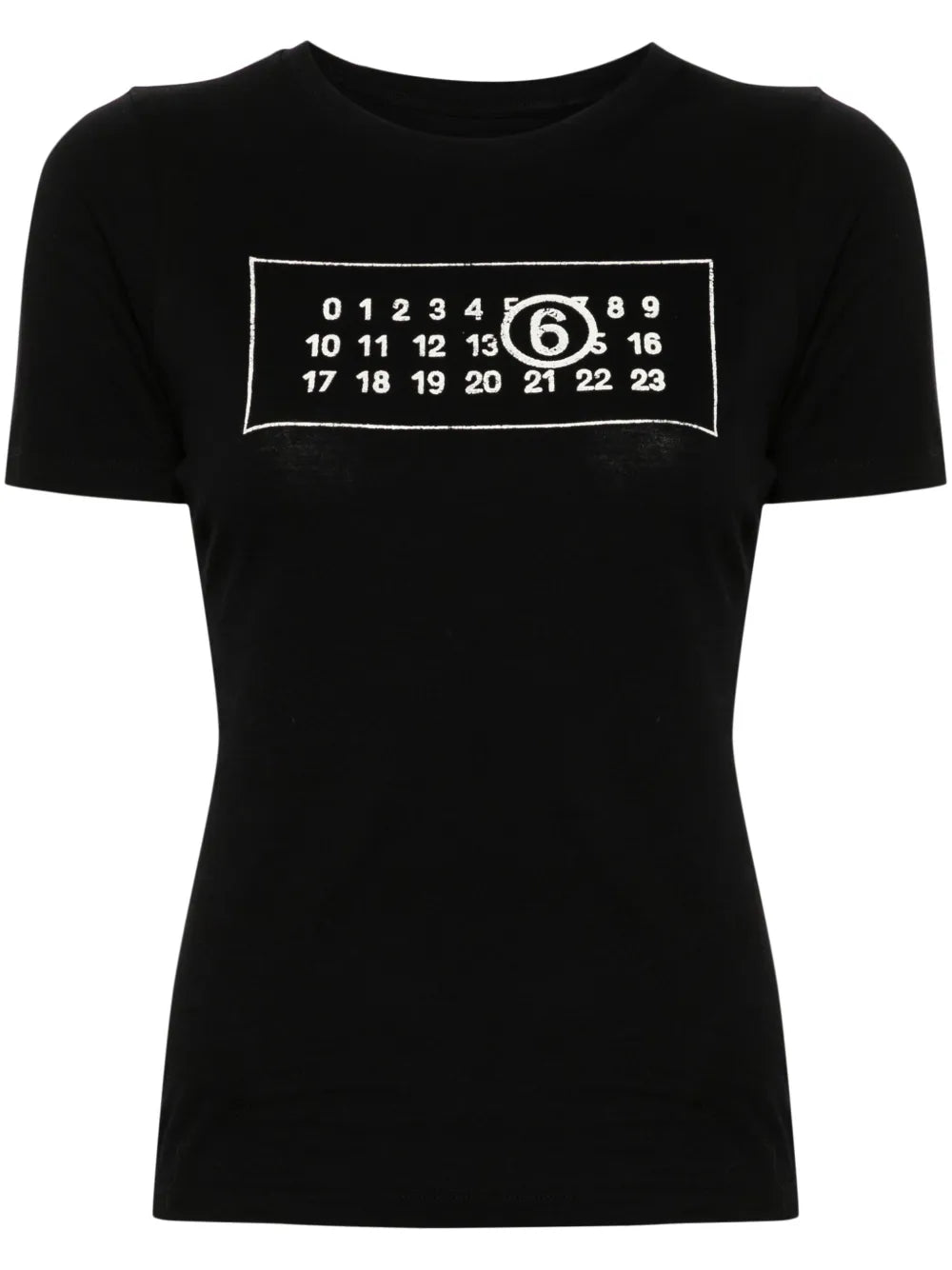 Numbers-Motif Cotton T-Shirt