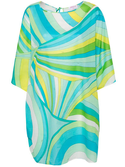 Iride-Print Cotton Minidress