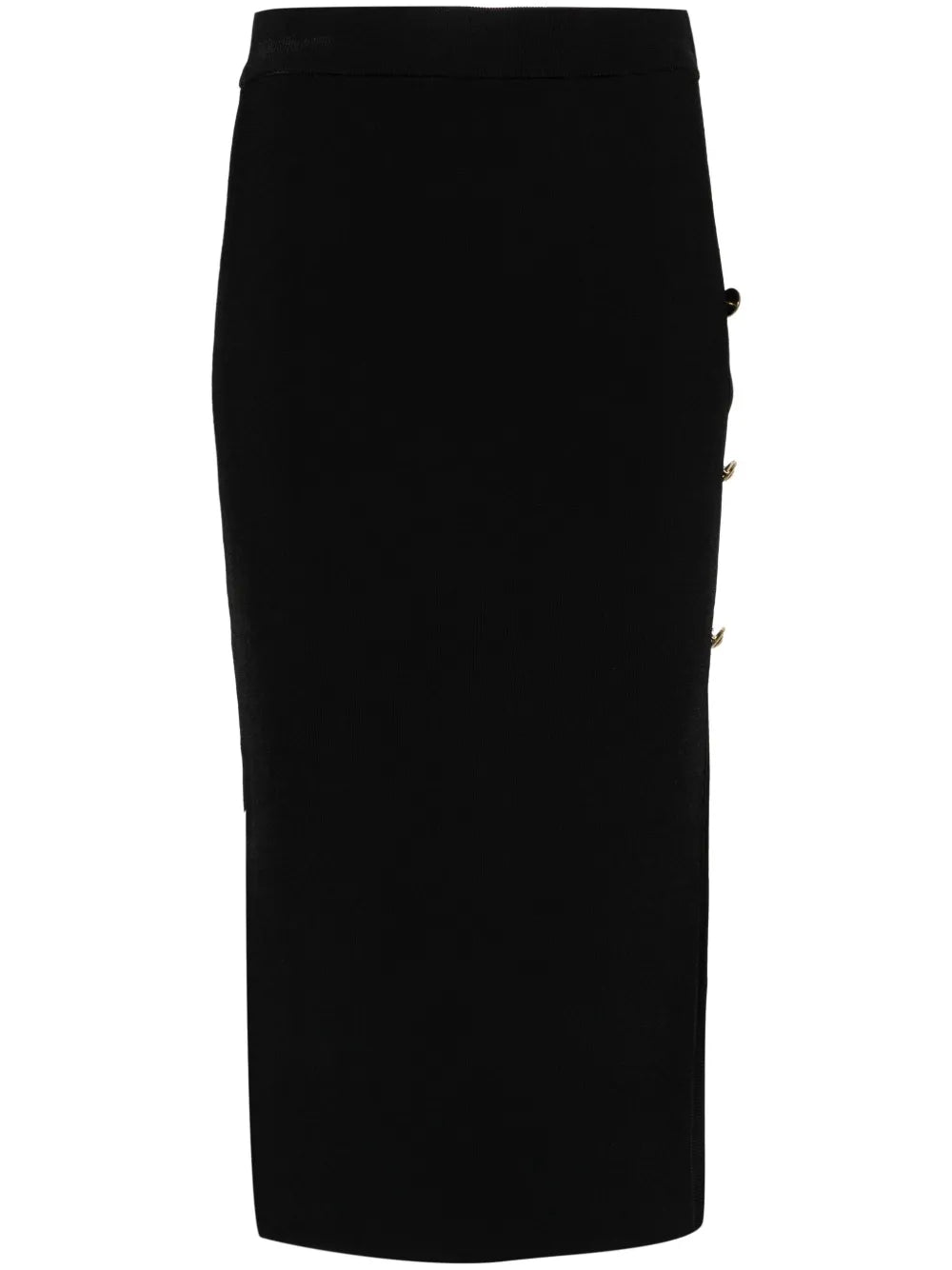 Decorative-Button Midi Skirt