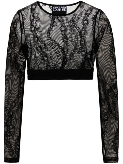 Chain Couture-Flocked Top