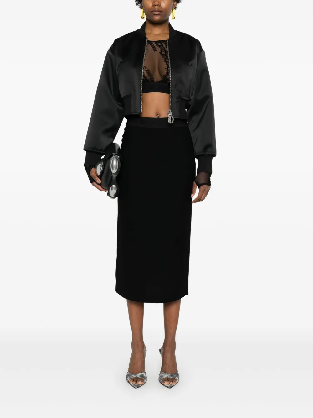 Chain Couture-Flocked Top
