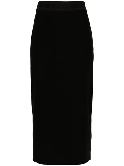 Logo-Waistband Midi Skirt