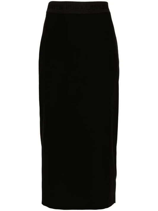 Logo-Waistband Midi Skirt