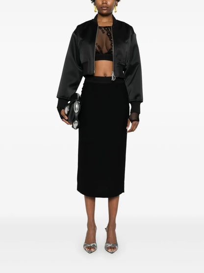 Logo-Waistband Midi Skirt