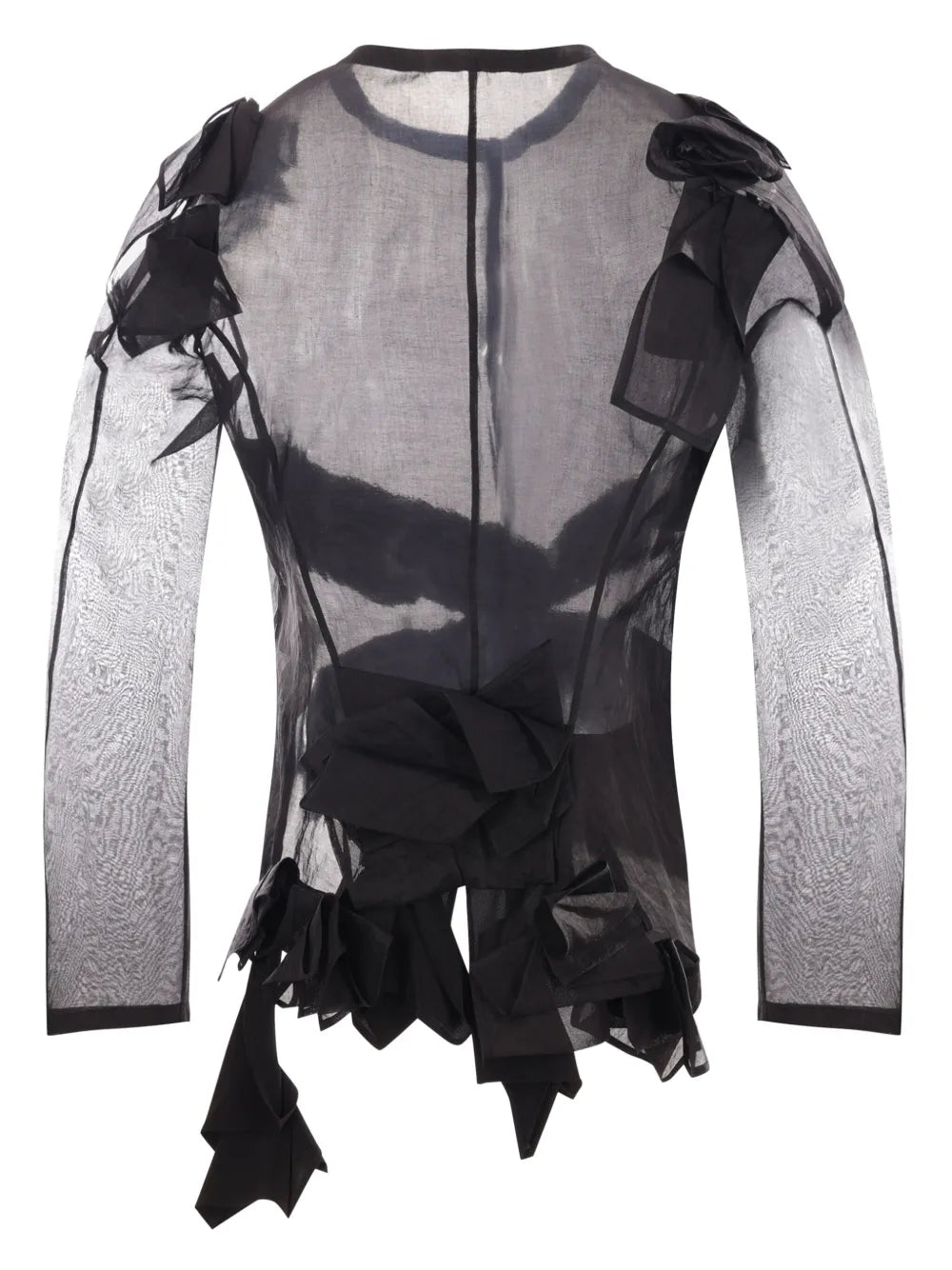 Asymmetric-Hem Sheer Organza Top