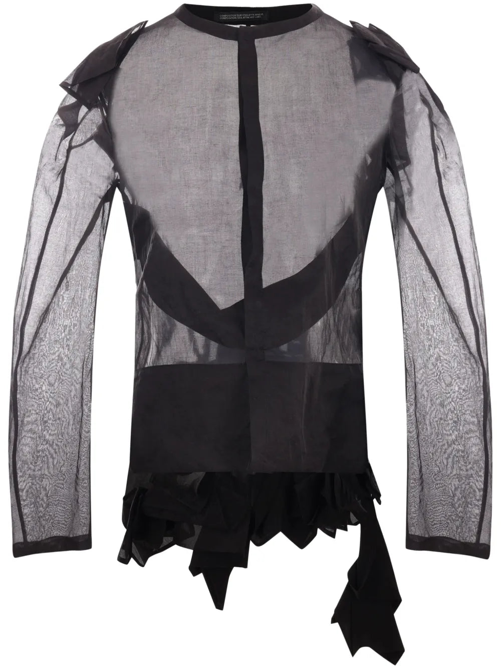 Asymmetric-Hem Sheer Organza Top