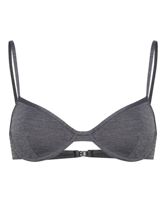 Mélange-Effect Bikini Top