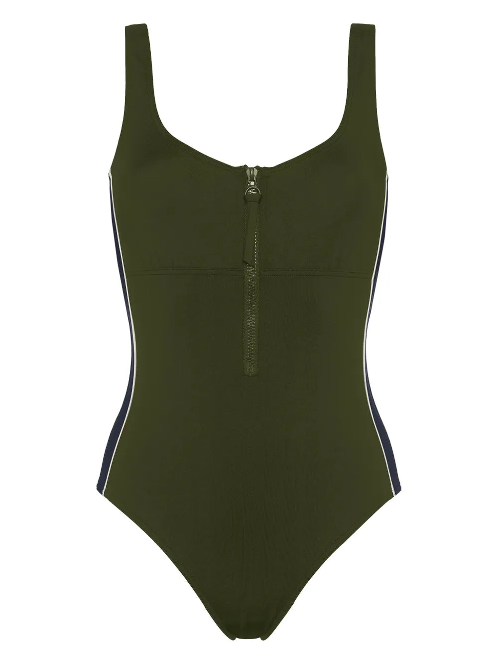 Tribune Zipped Side-Stripe Swimsuit
