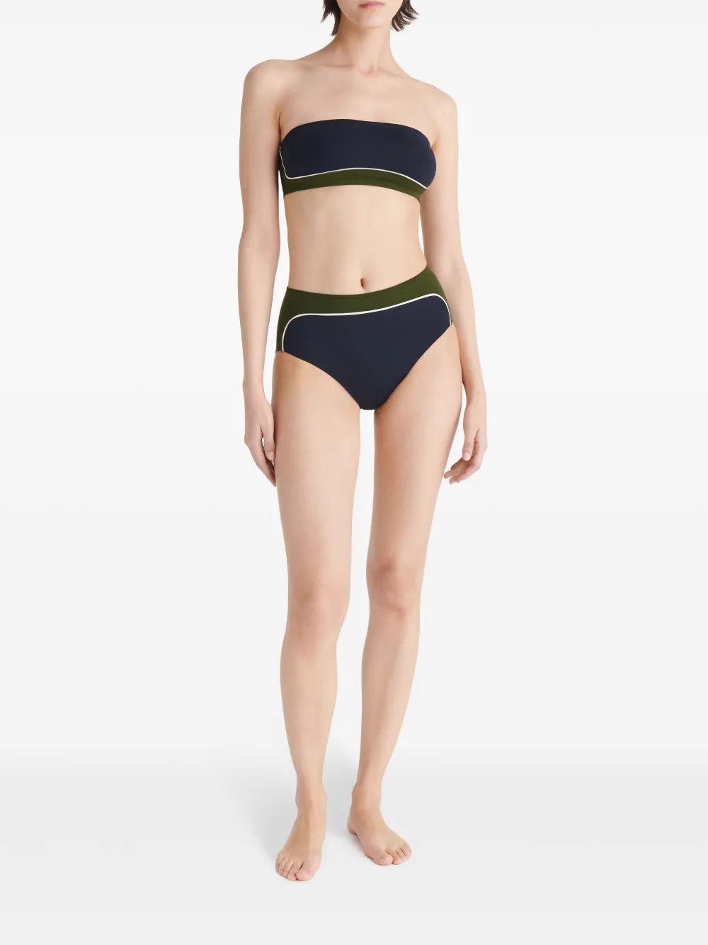 Club Bandeau Contrasting Bikini Top