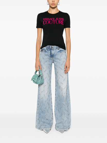 Logo-Flocked Cotton T-Shirt