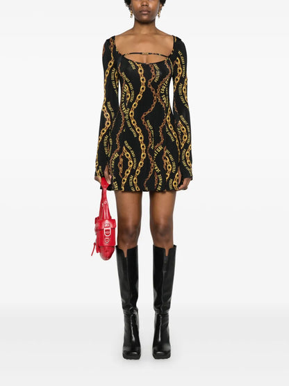 Chain-Link Print Mini Dress