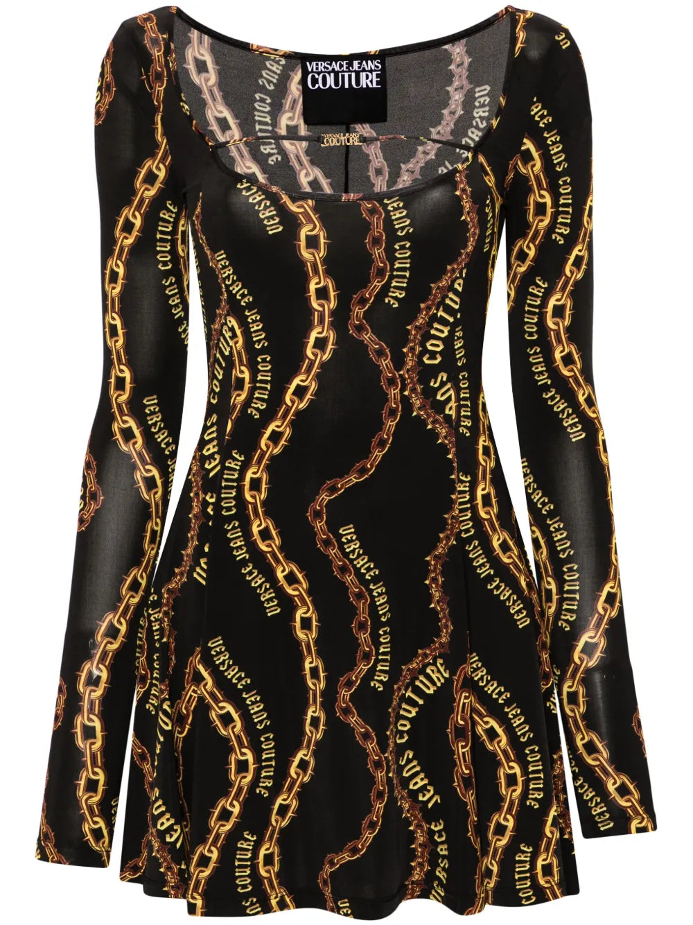 Chain-Link Print Mini Dress
