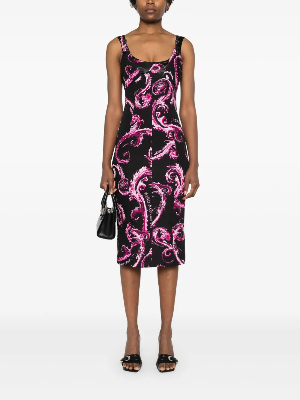 Chromo Couture-Print Midi Dress