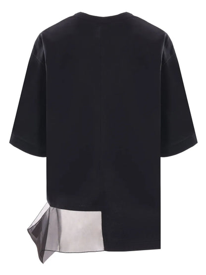 Sheer-Panelling Drop-Shoulder T-Shirt