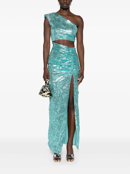 Cut-Out Sequined Maxi Dress
