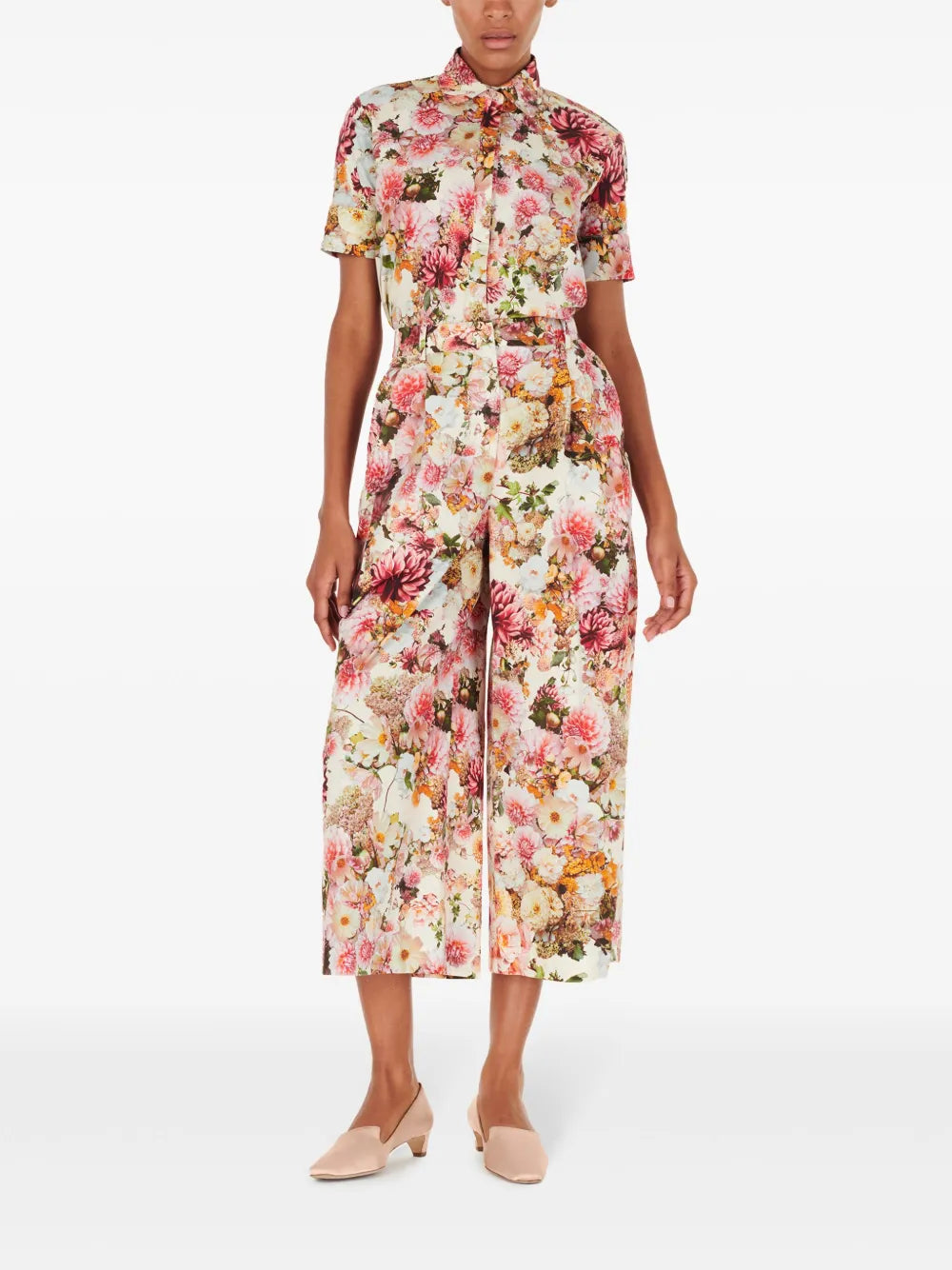 Floral-Print Culotte Trousers