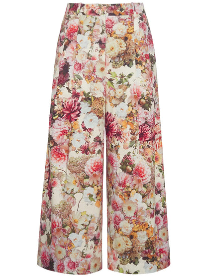 Floral-Print Culotte Trousers