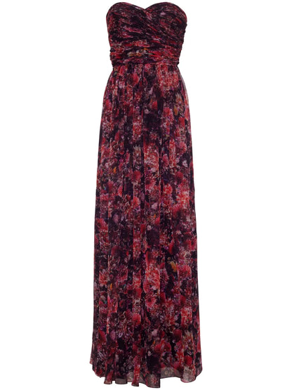Estelle Graphic-Print Silk Chiffon Dress