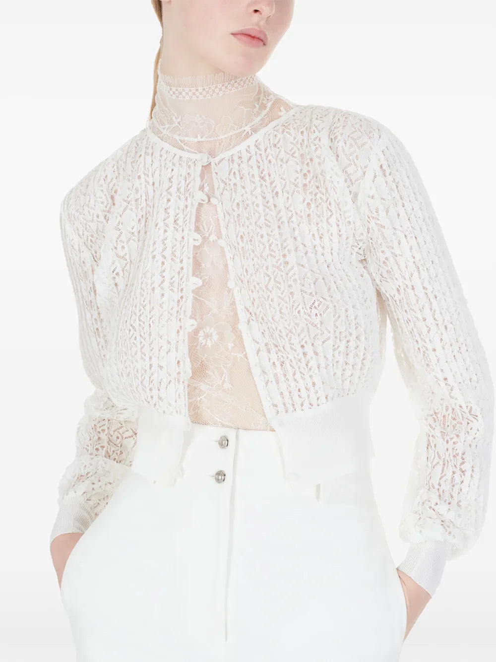 Open-Knit Cropped Cardigan