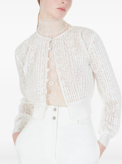 Open-Knit Cropped Cardigan