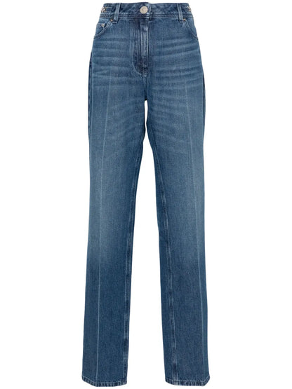 Logo-Plaque Straight-Leg Jeans