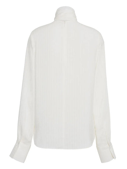Leigh Petite Point-Jacquard Blouse