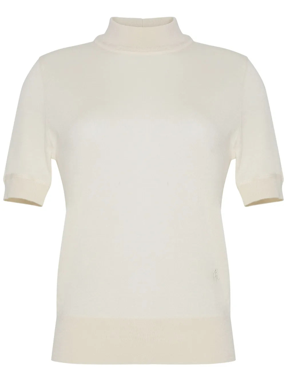 Mock-Neck Cashmere Top